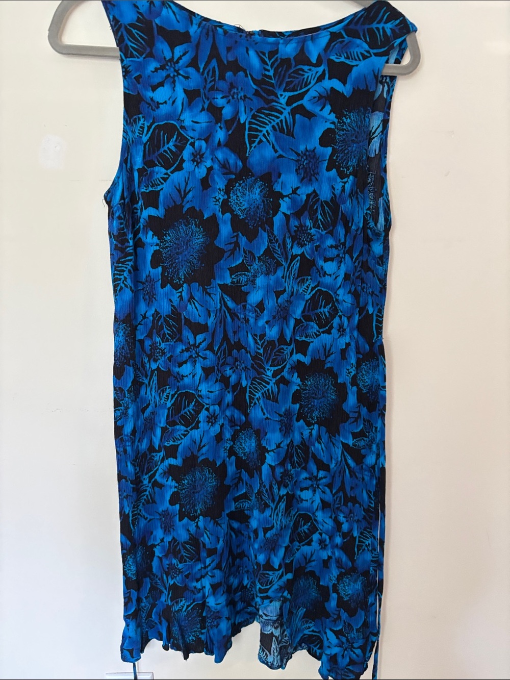 Blue Floral Sleeveless Dress
